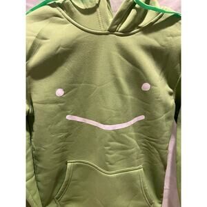 Smile Face Hoodie for Men Women, lime green , size small, casual, cozy